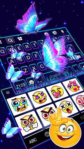 Neon Butterflies Theme Screen 3