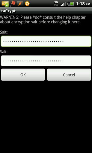 taCrypt Screen 2