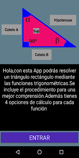 Android application Funciones trigonométricas screenshort