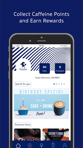 Android application Pacamara Coffee screenshort