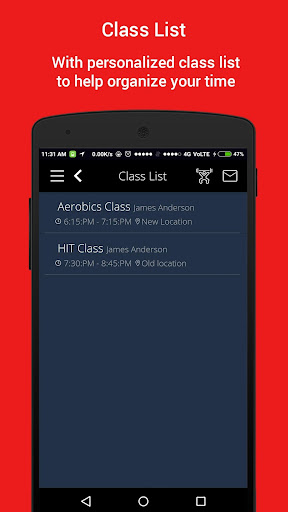 Gym Master Android Application Screen 2