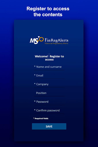 Android application Financial regulatory alerts screenshort