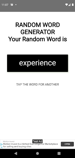 Android application Random Word Generator screenshort