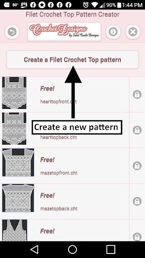 Android application Filet Crochet Top Creator screenshort