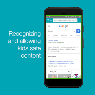 Pamja e ekranit të shfletuesit të uebit të sigurt për fëmijë