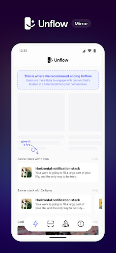 Android application Unflow Mirror screenshort