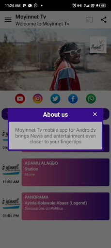 Android application MOYINNET TV screenshort