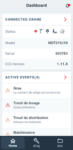 Android application Manitowoc ASSIST screenshort