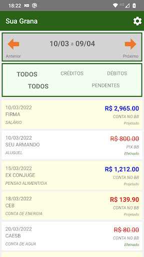 Android application Sua Grana screenshort