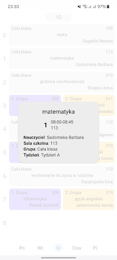 edu - timetable Screen 2