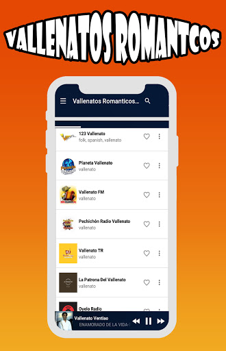 Android application Vallenatos Romanticos screenshort