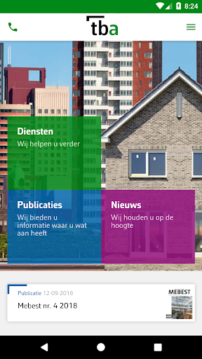Android application Technisch Bureau Afbouw screenshort