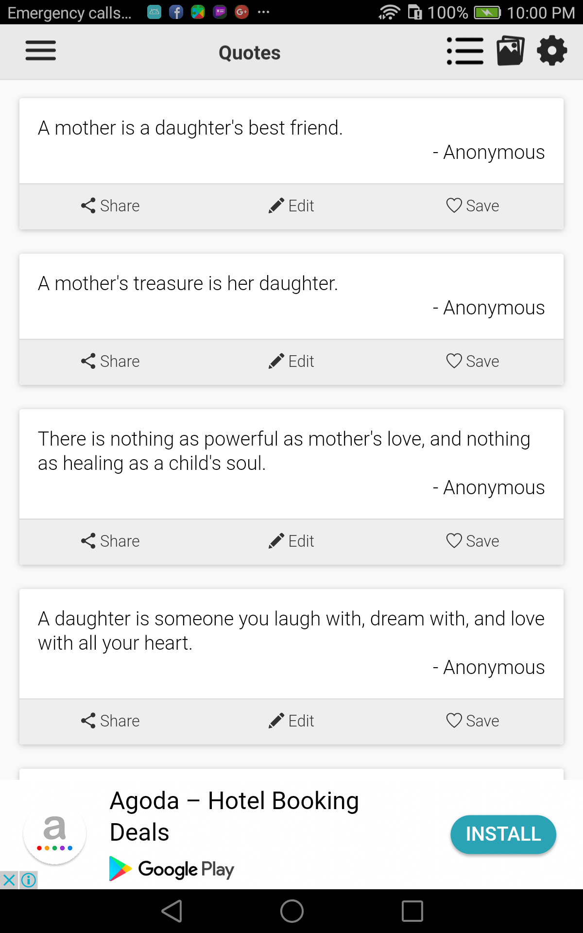 Android application Daughter Quotes & Son Quotes screenshort