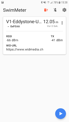 Android application SwimMeter screenshort