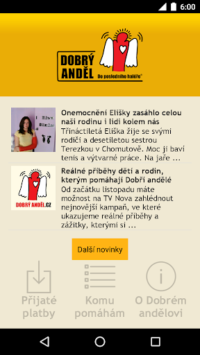 Android application DOBRÝ ANDĚL screenshort