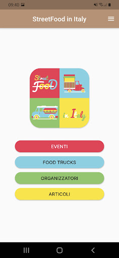 Android application StreetFood in Italy screenshort