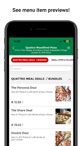 Quattro Wood Fired Pizza App Screen 2