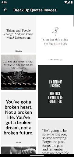 Break Up Sayings and Quotes Screen 2