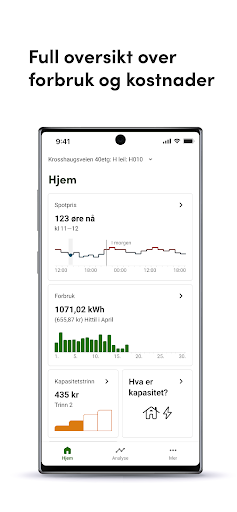 Android application Lyse - Min Energi screenshort