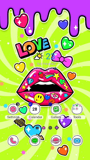 Android application Pop Doodle Lips - Wallpaper screenshort