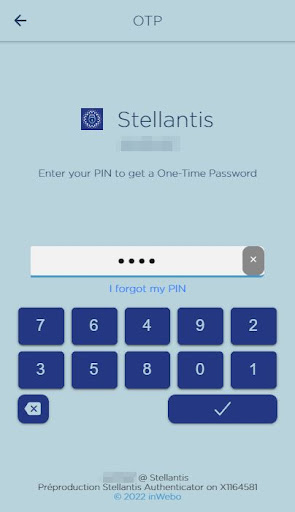 Stellantis Authenticator Screen 3