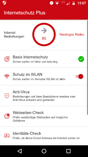 Android application tele.ring Internetschutz Plus screenshort