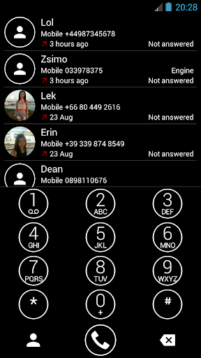 Dialer Theme Circle BW drupe