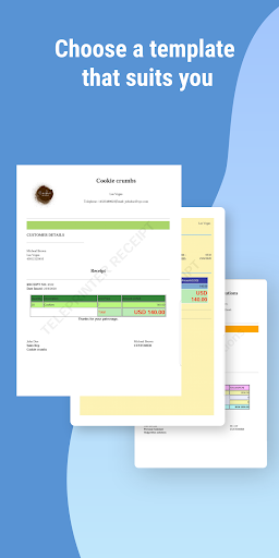 Android application Teleprinter Receipt: Receipt G screenshort