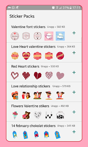 Valentine Day stickers for WhatsApp WAStickerApp