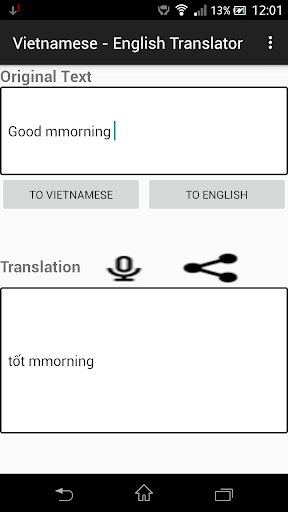 Android application English -Vietnamese Translator screenshort