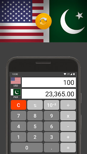 Android application US Dollar / Pakistani Rupee screenshort