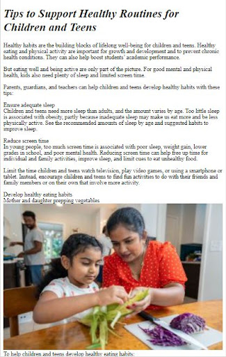 Childhood Obesity Tips Screen 2