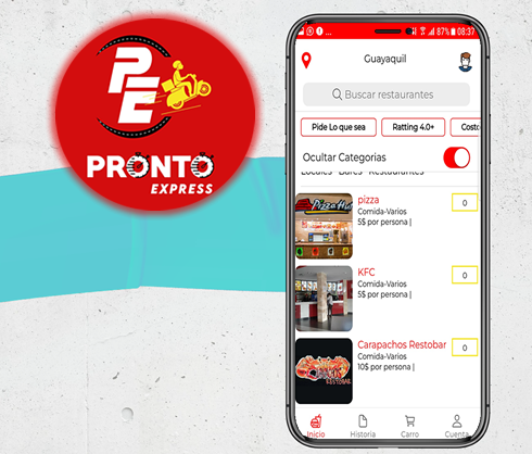 Android application Prontoexpress screenshort