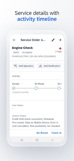 Screenshot of SAP Service and Asset Manager