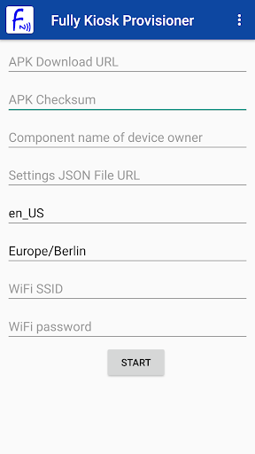 Android application Fully Kiosk Provisioner screenshort
