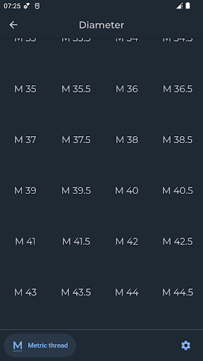 ISO Metric Thread tolerance Screen 2