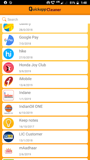 Android application Quickapp Cleaner screenshort