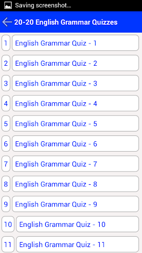 English Grammar Quiz Screen 2