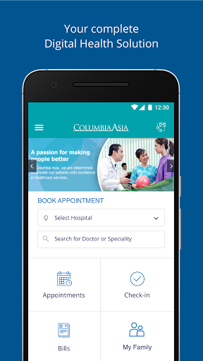 Android application Columbia Asia Indonesia screenshort