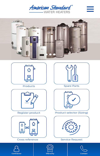 Android application American Standard Water Heater screenshort
