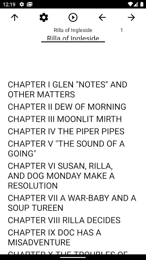 Android application Book, Rilla of Ingleside screenshort