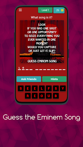 Android application Guess Eminem Song screenshort