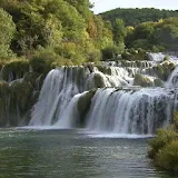 Beautiful cascade of waterfall icon
