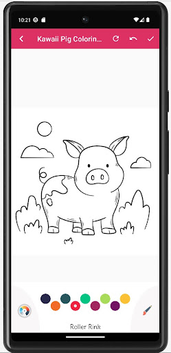 Kawaii Pig Coloring Book Screen 3