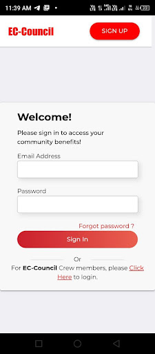 Android application EC-Council Community Portal screenshort