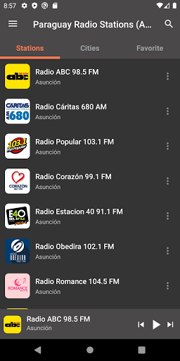 Android application Paraguay Radio Stations (AM/FM screenshort