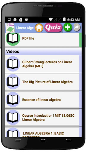 Android application Linear Algebra Courses screenshort