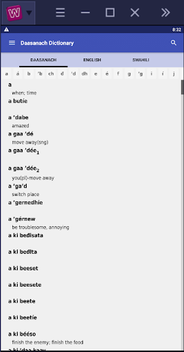 Android application Daasanach Dictionary screenshort