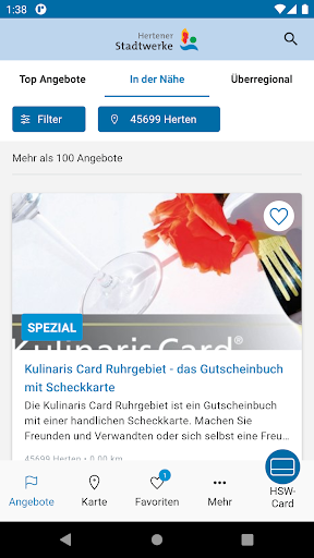 HSW-Card-Vorteilsapp Screen 2