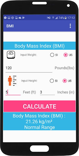 BMI Calculator Screen 2